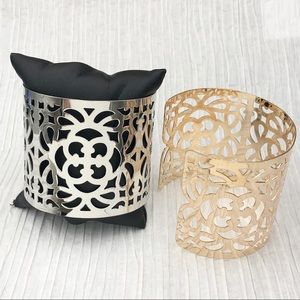 🍀 Wide Filigree Metal Cuff Bracelet
